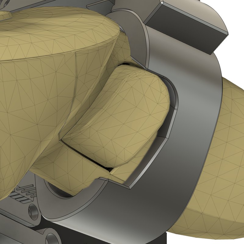 Controller placed by the hand-eye calibration, view 1