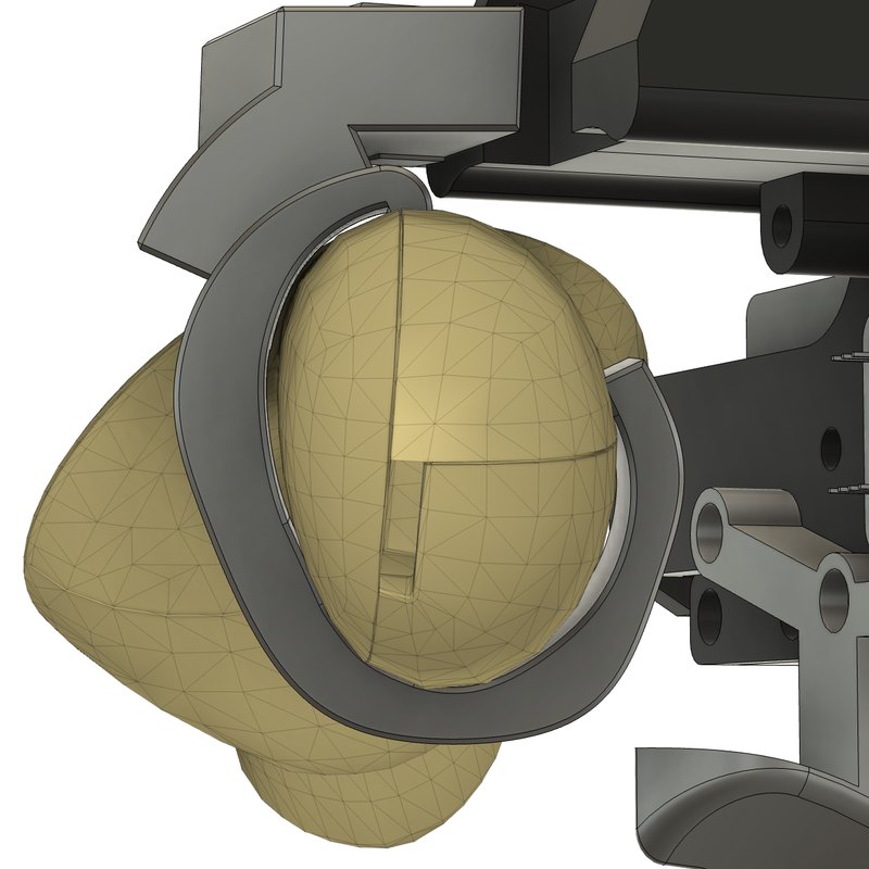 Controller placed by the five-point pivot calibration, view 3 (good fit)